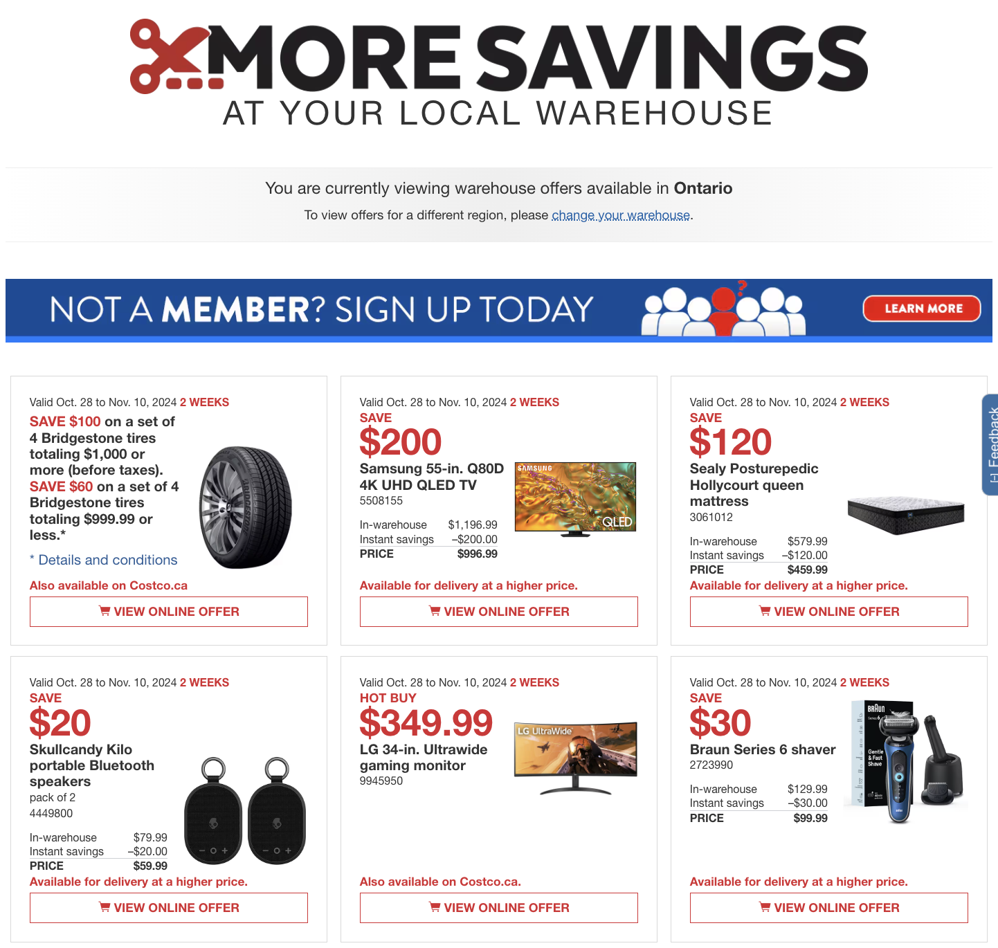 Costco Canada Coupons/Flyers Deals at All Costco Wholesale Warehouses